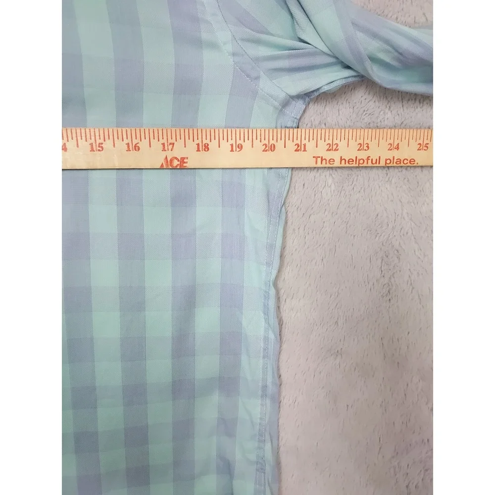 Faherty Reserve Movement Shirt Mens Small Gingham Check Long Sleeve Blue Stretch